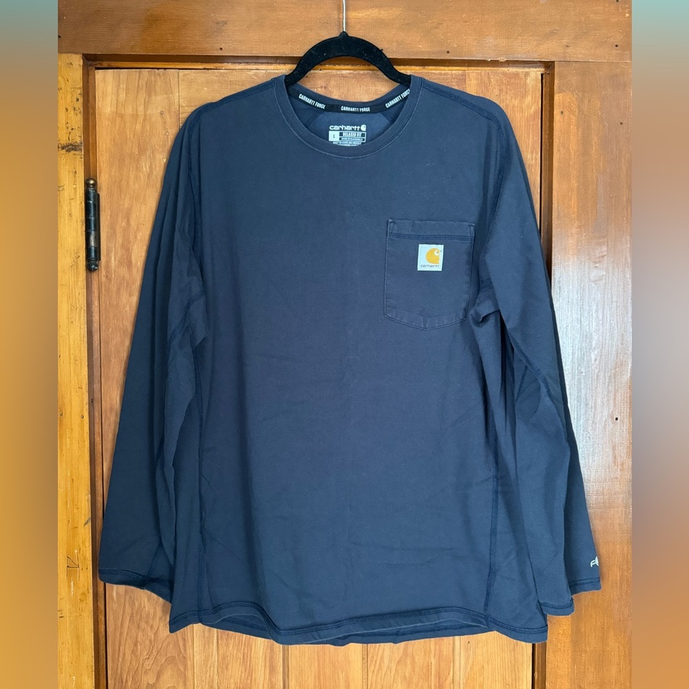 Carhartt Force Men's Dark Blue Long Sleeve Tee